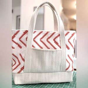 Handmade Tote Bag - Summer Tote - Beach Bag - Creamsicle